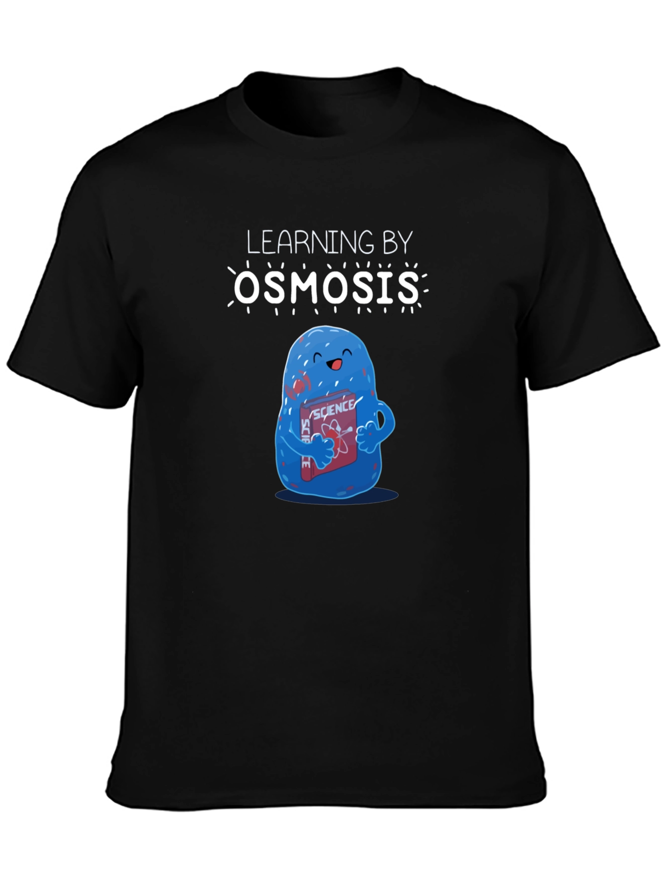 Black Learning by Osmosis Science T-Shirt view 3