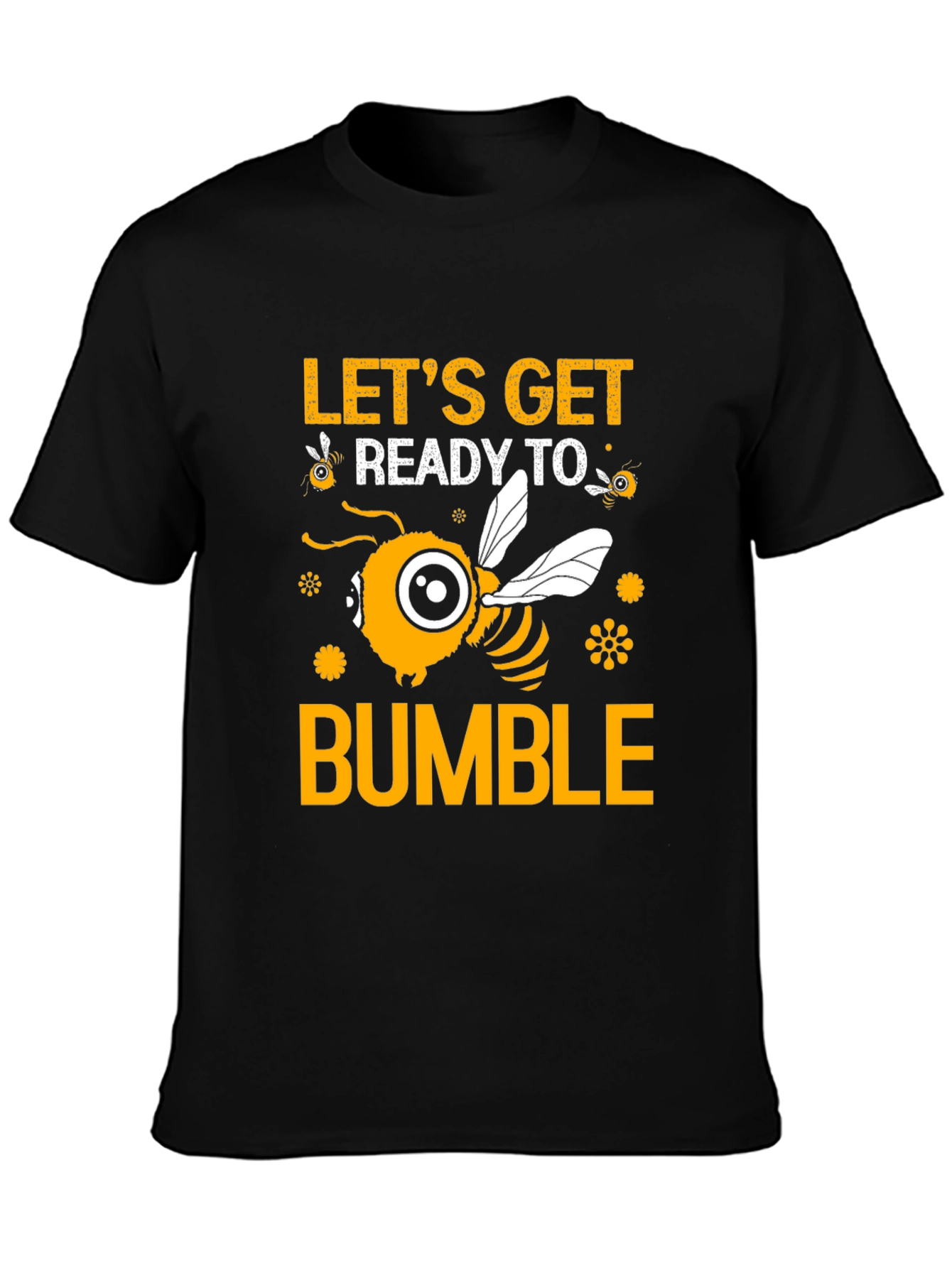 Black Let's Get Ready to Bumble Funny Bee T-Shirt view 3