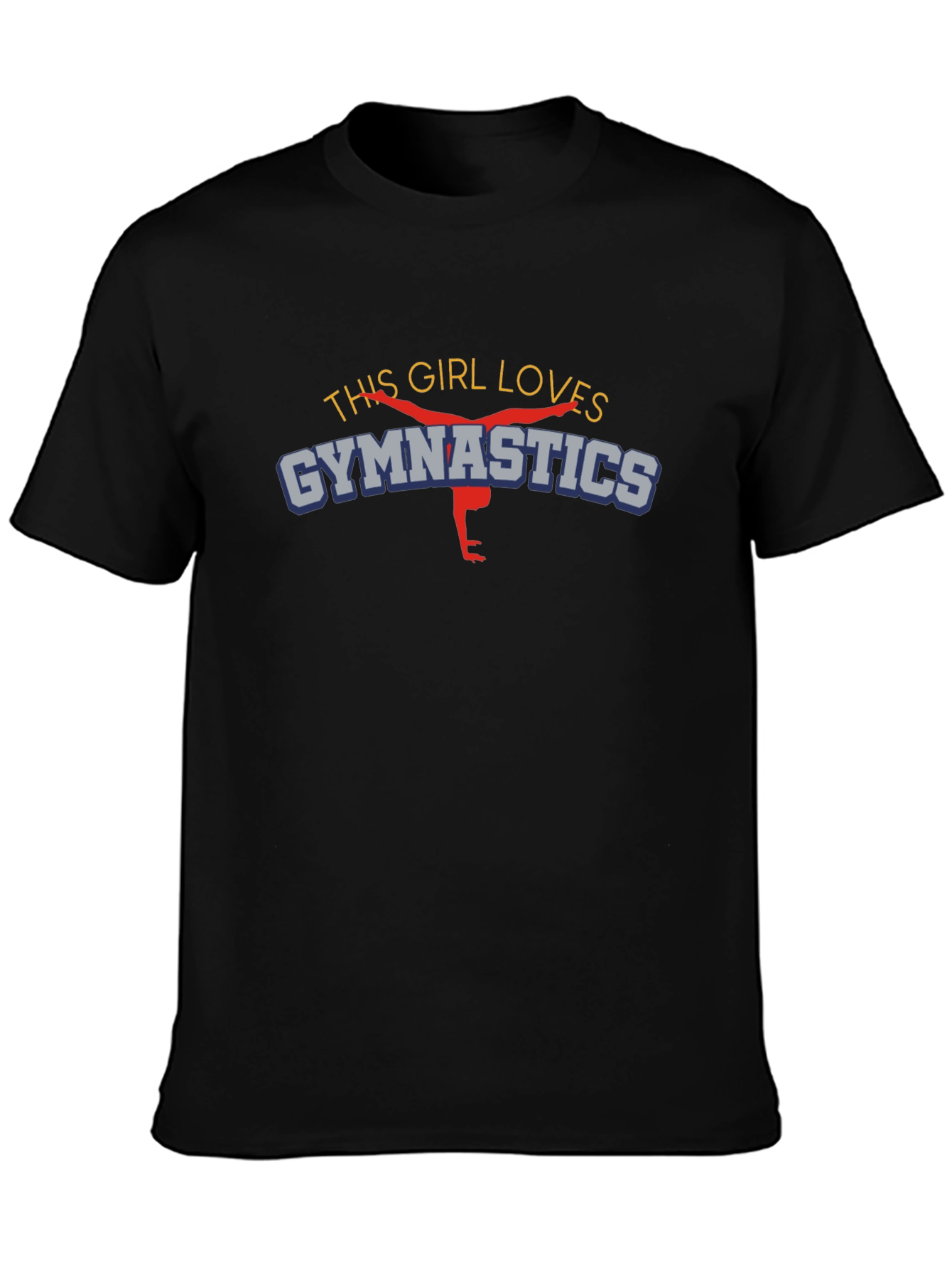 Black Gymnastics Lover Black T-Shirt view 3