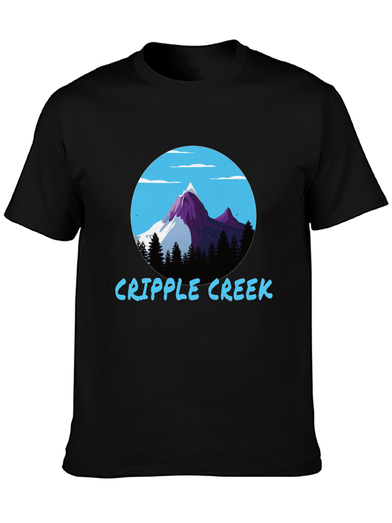 Black Cripple Creek Graphic Tee - Mountain Scene view 3