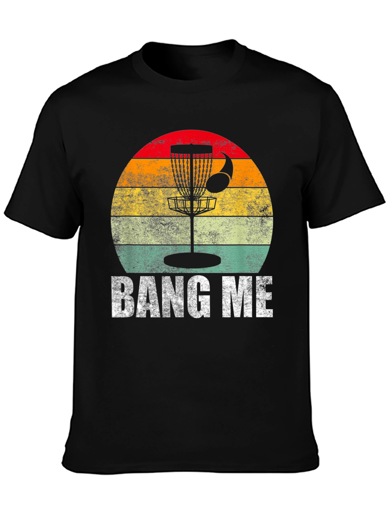 Black Bang Me Disc Golf T-Shirt - Sunset Basket Tee view 3
