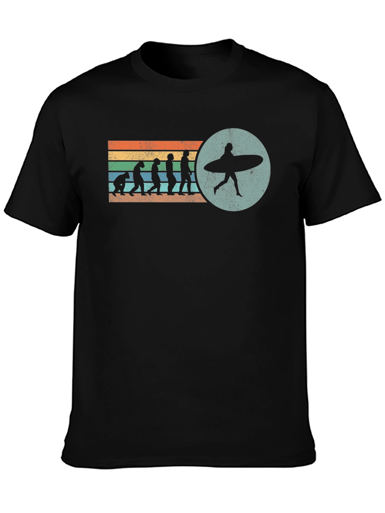 Black Evolution of Surfing Graphic Tee - Black view 3