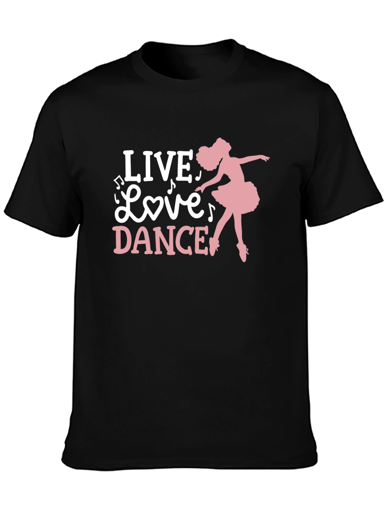 Black Live Love Dance Ballerina Graphic Tee view 3