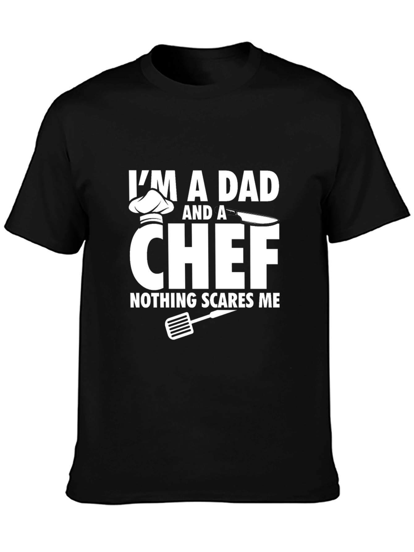 Black Dad Chef T-Shirt - Nothing Scares Me! view 3