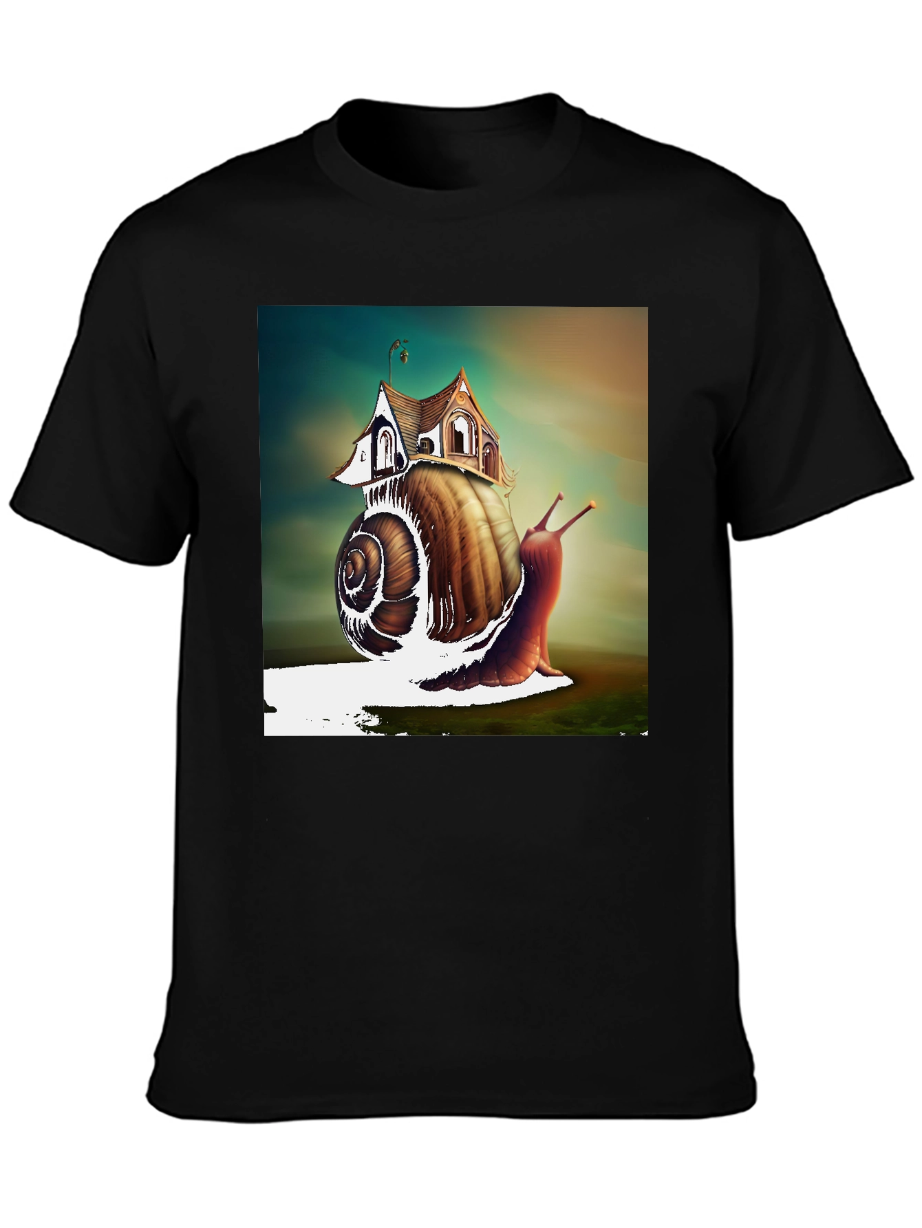 Black Snail House Graphic Tee - Unique Design view 3