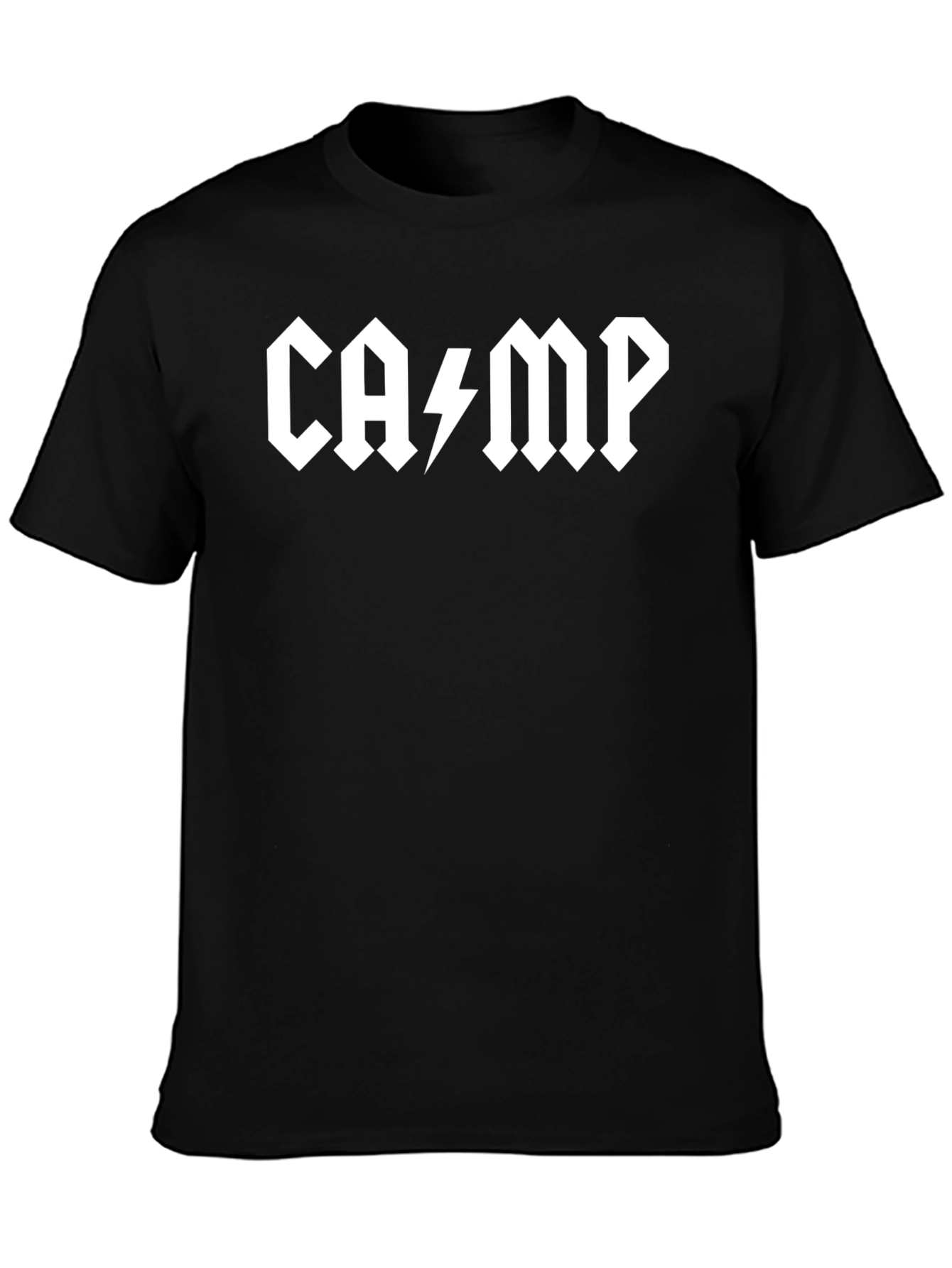 Black Camp AC/DC Style Black Graphic T-Shirt view 3