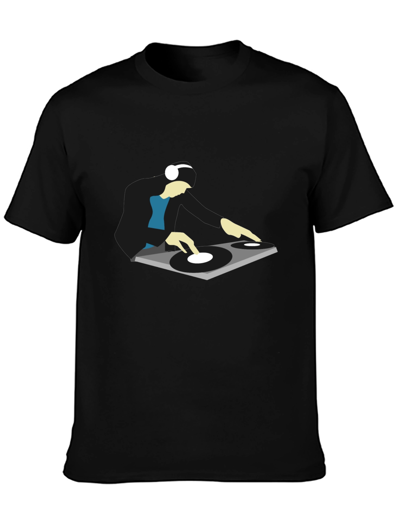 Black DJ Graphic Tee - Cool Turntable Design view 3