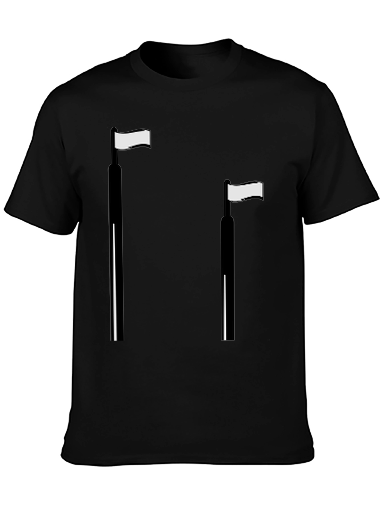 Black Minimalist Flag T-Shirt - Casual Style view 3
