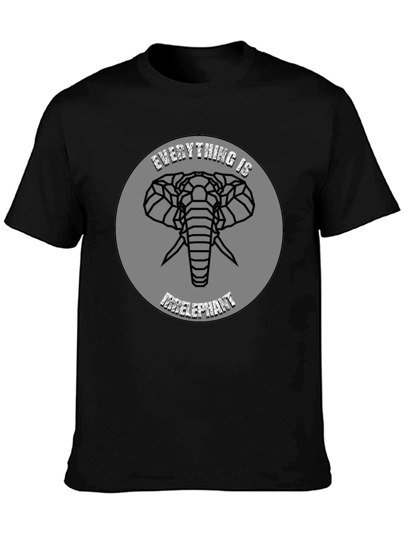 Black Geometric Elephant T-Shirt - Stylish Graphic Tee view 3
