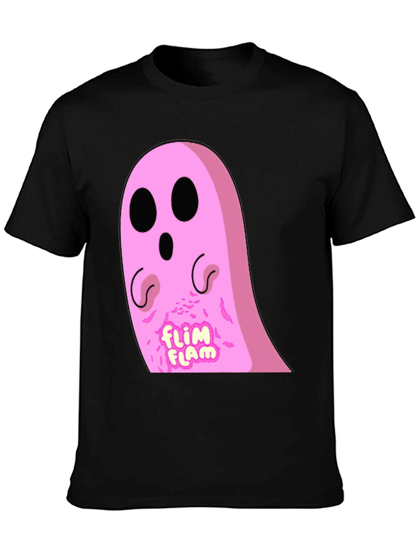 Black Pink Ghost Flim Flam T-Shirt view 3