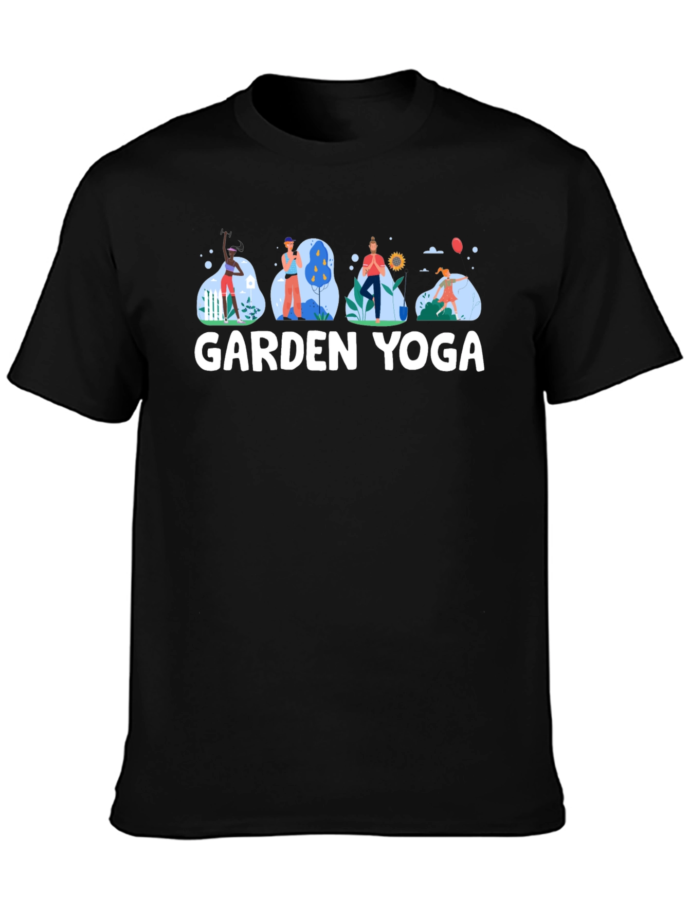 Black Garden Yoga Black T-Shirt view 3