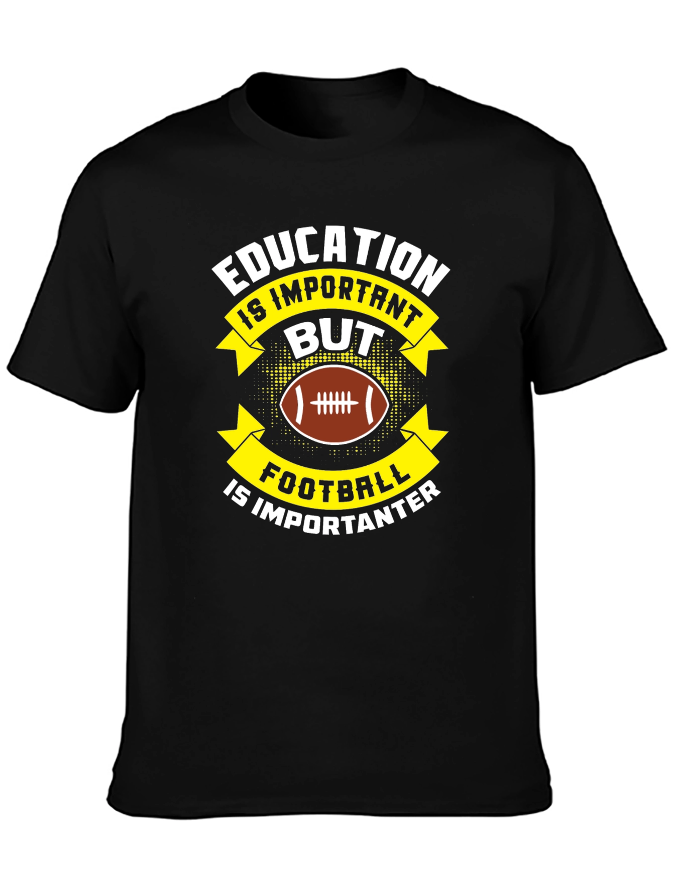 Black Education vs Football T-Shirt view 3