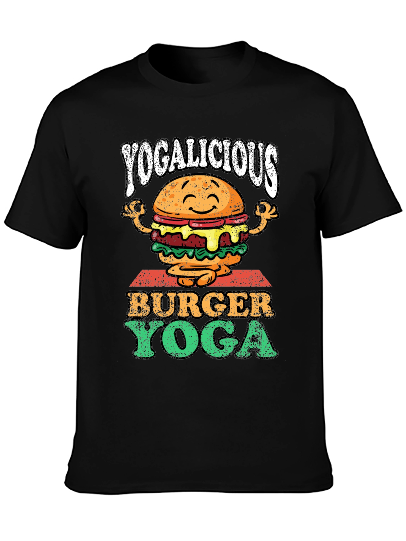 Black Yogalicious Burger Yoga Graphic Tee view 3