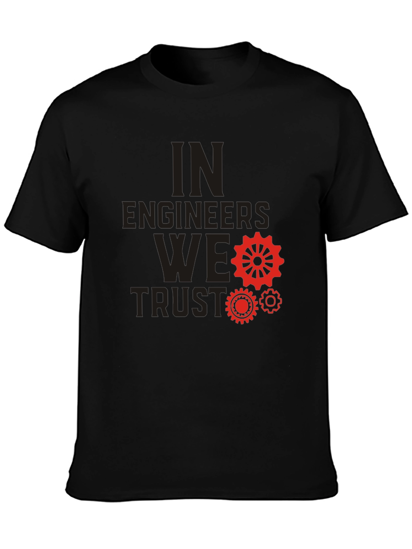Black In Engineers We Trust Black T-Shirt view 3