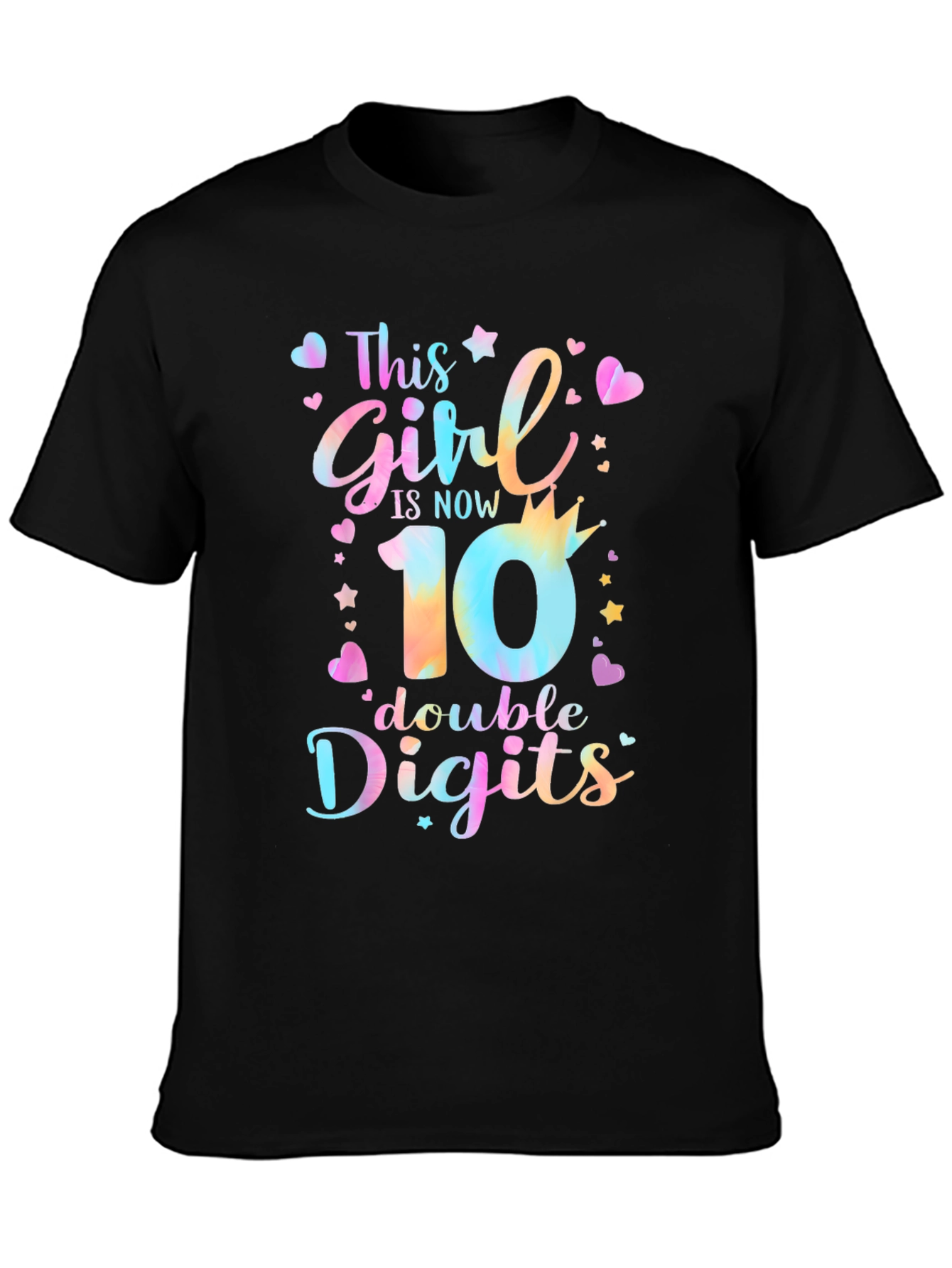 Black This Girl is Now 10 - Double Digits T-Shirt view 3