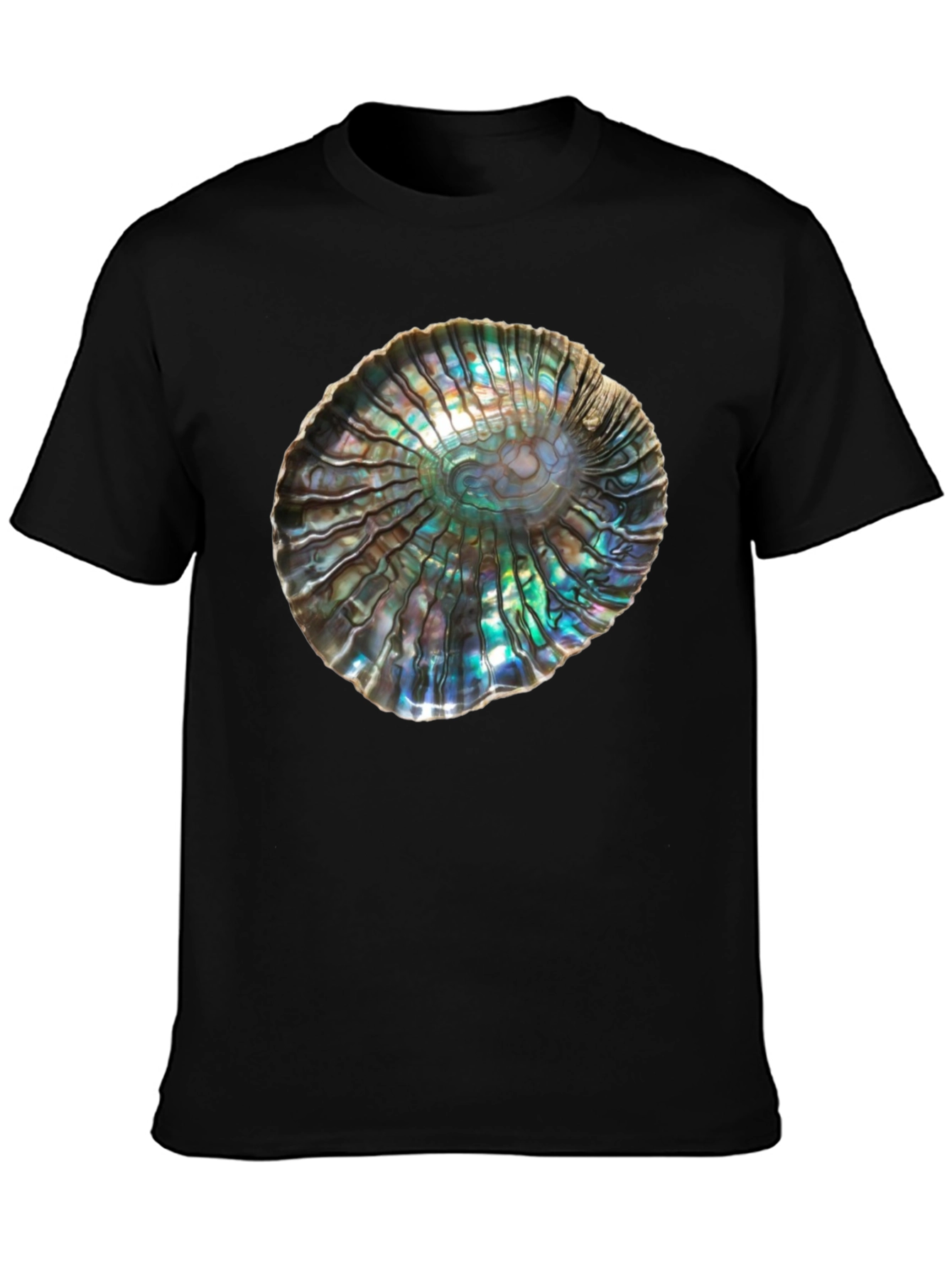 Black Iridescent Abalone Shell Graphic Tee - Unisex view 3
