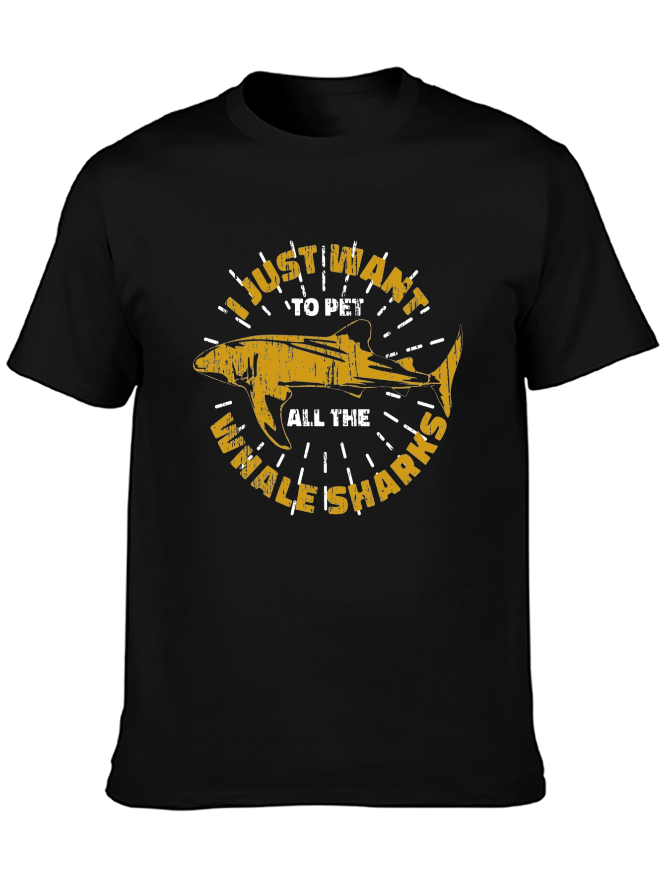 Black I Just Want to Pet All the Whale Sharks Graphic T-Shirt view 3