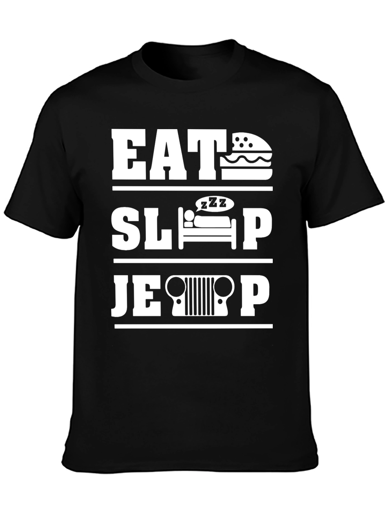 Black Eat Sleep Jeep - Men's Graphic T-Shirt view 3