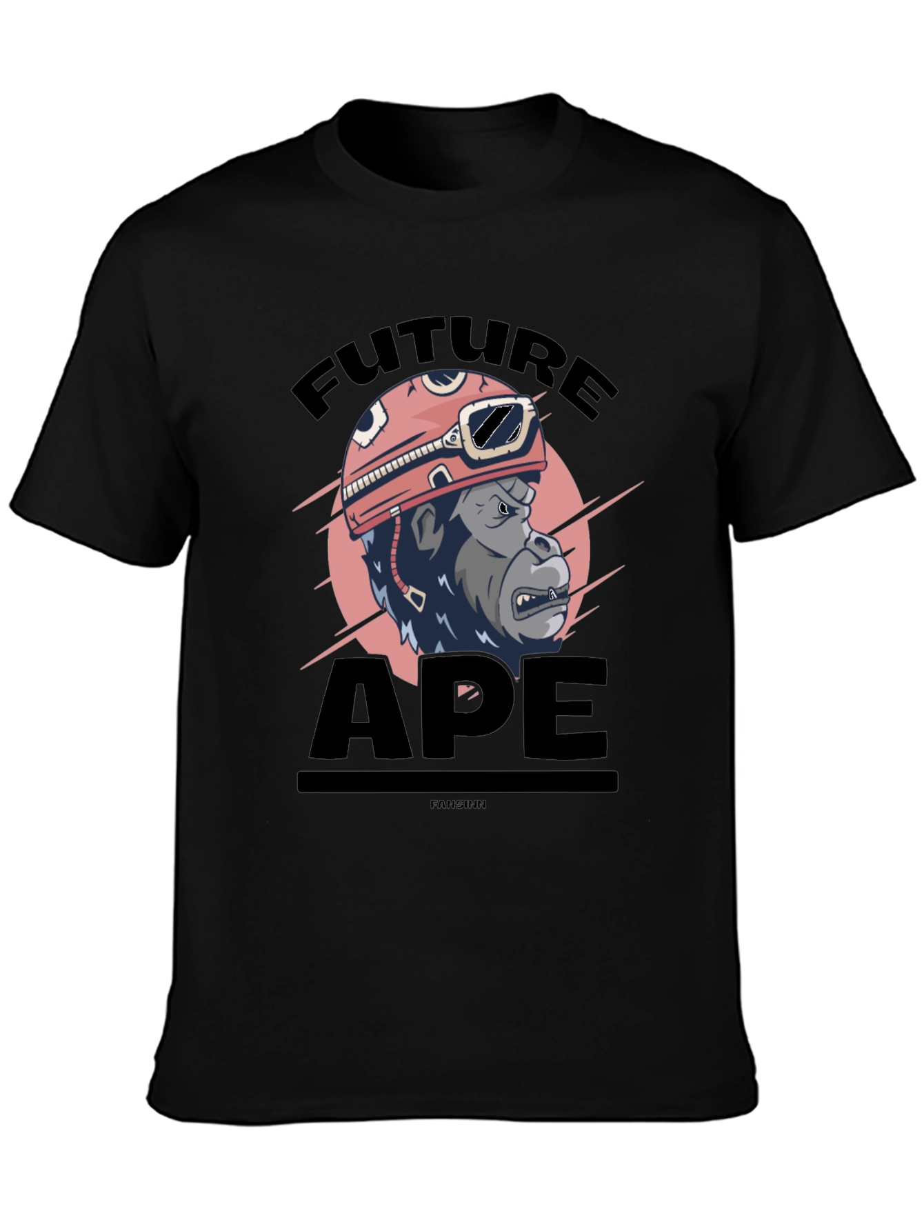 Black Future Ape Graphic T-Shirt - Black view 3