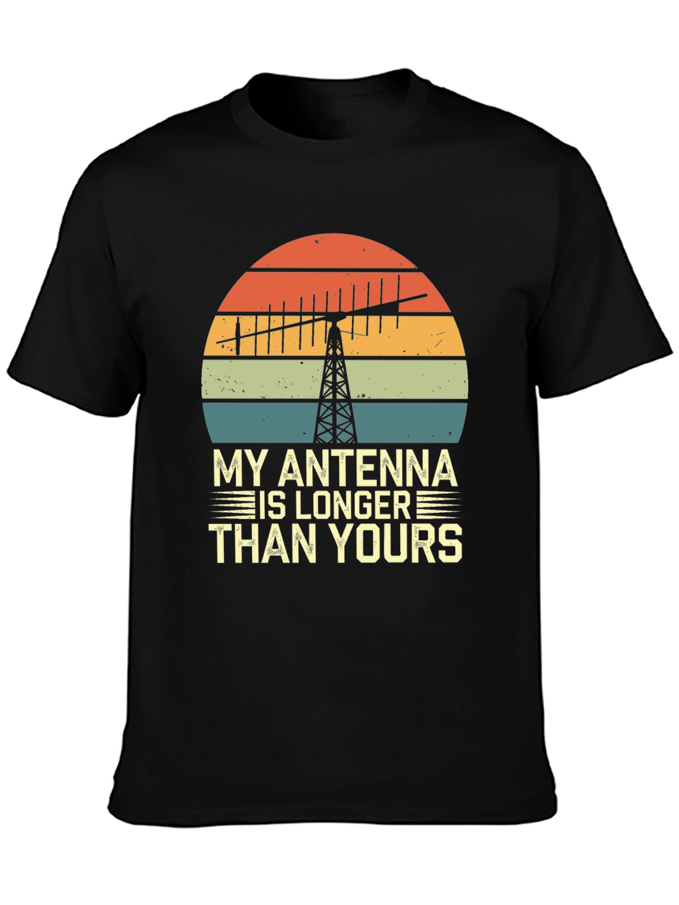 Black My Antenna Is Longer Than Yours Black T-Shirt view 3