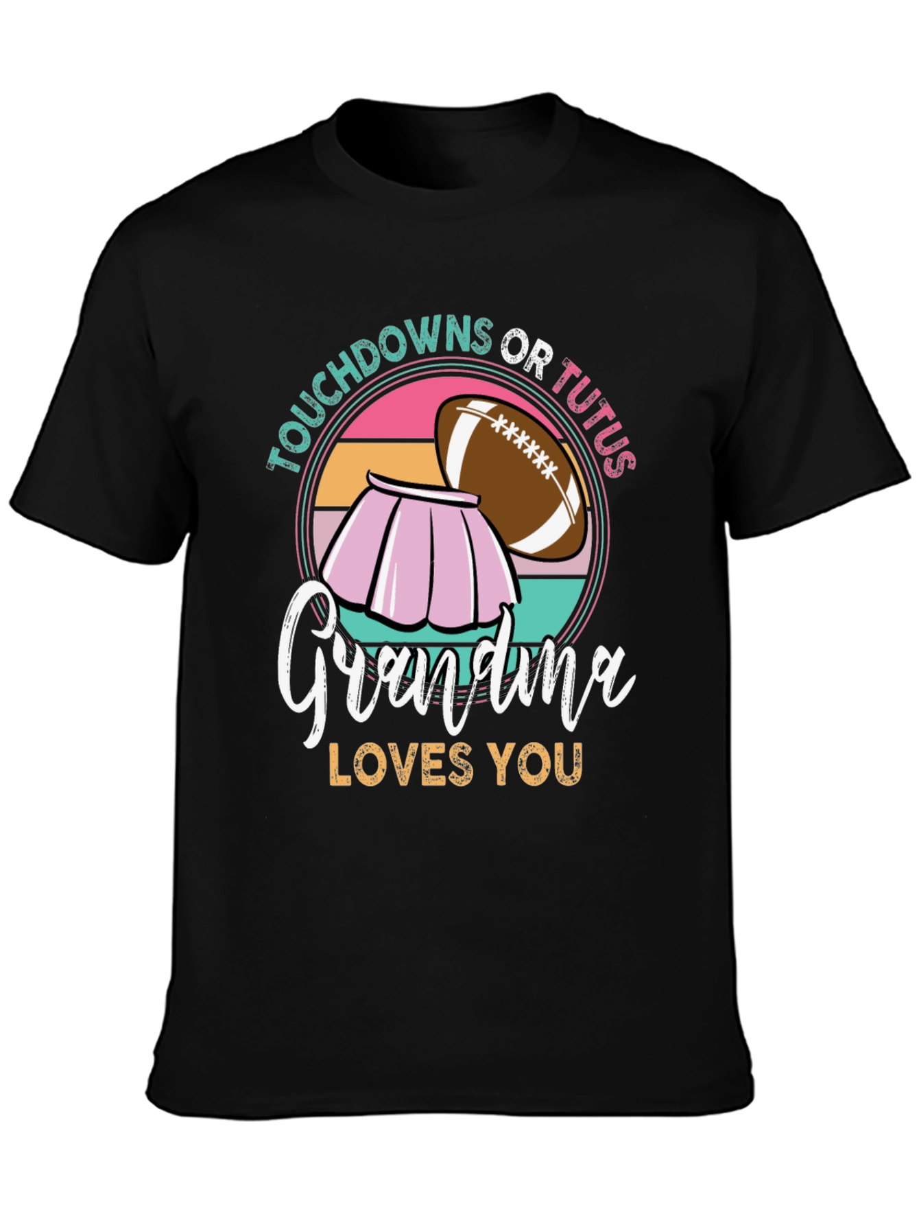 Black Touchdowns or Tutus Grandma T-Shirt view 3