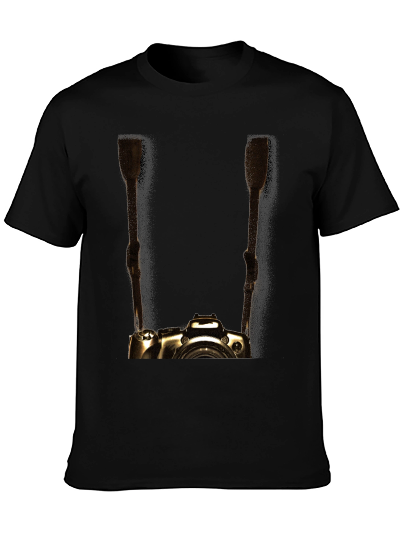 Black Golden Camera Graphic Tee - Photographer's Style view 3