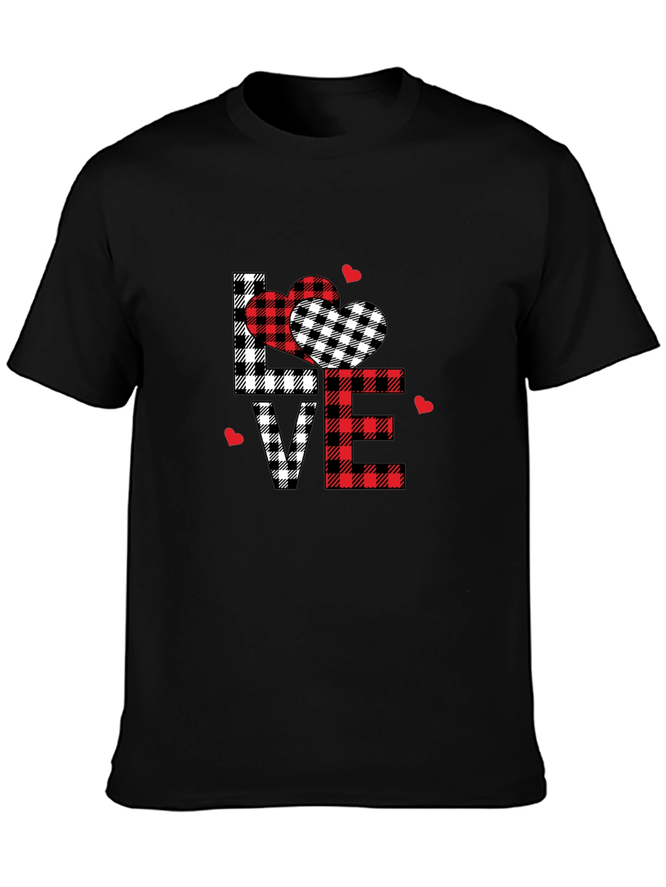 Black Love Plaid Graphic Tee view 3