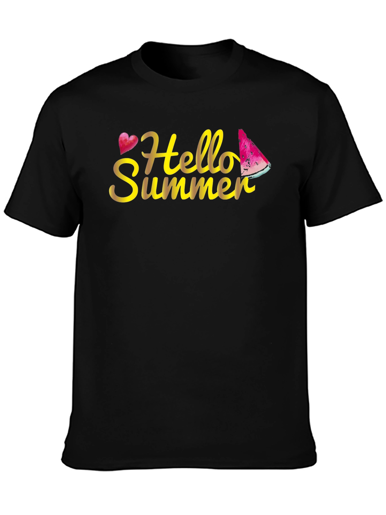 Black Hello Summer Black T-Shirt view 3