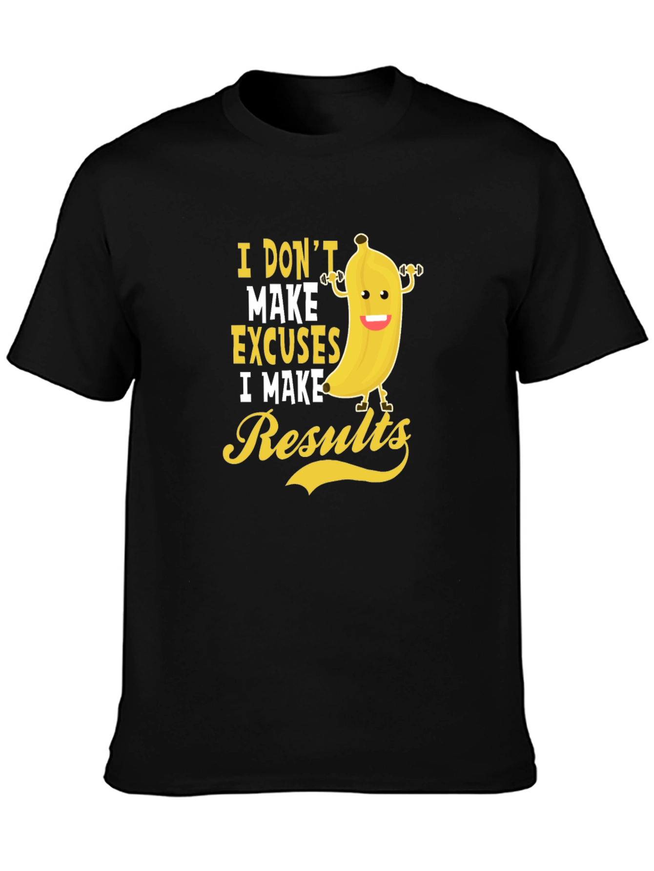 Black Funny Workout Banana T-Shirt view 3
