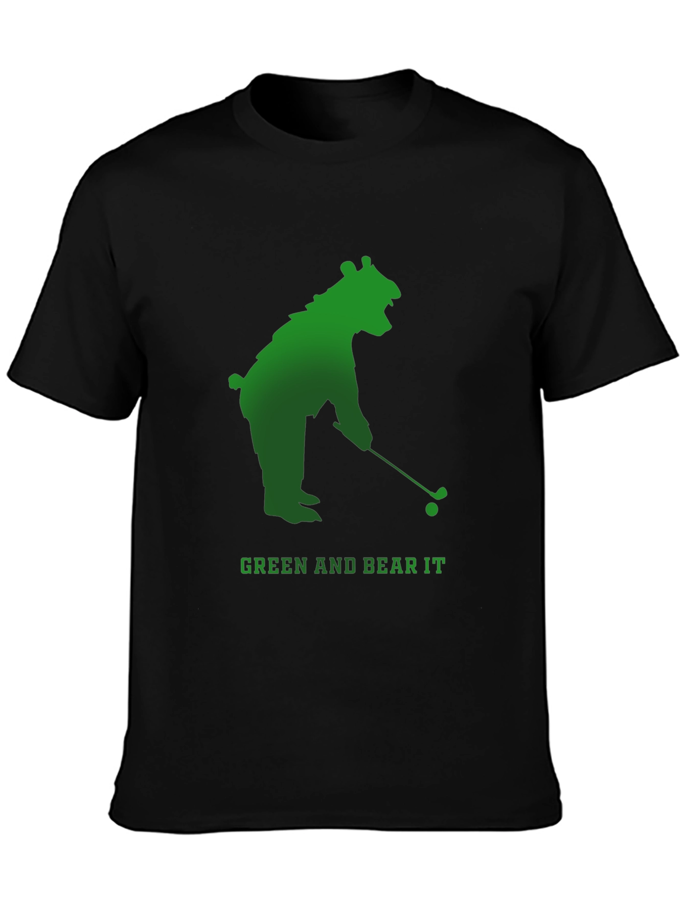 Black Green and Bear It Golf T-Shirt view 3