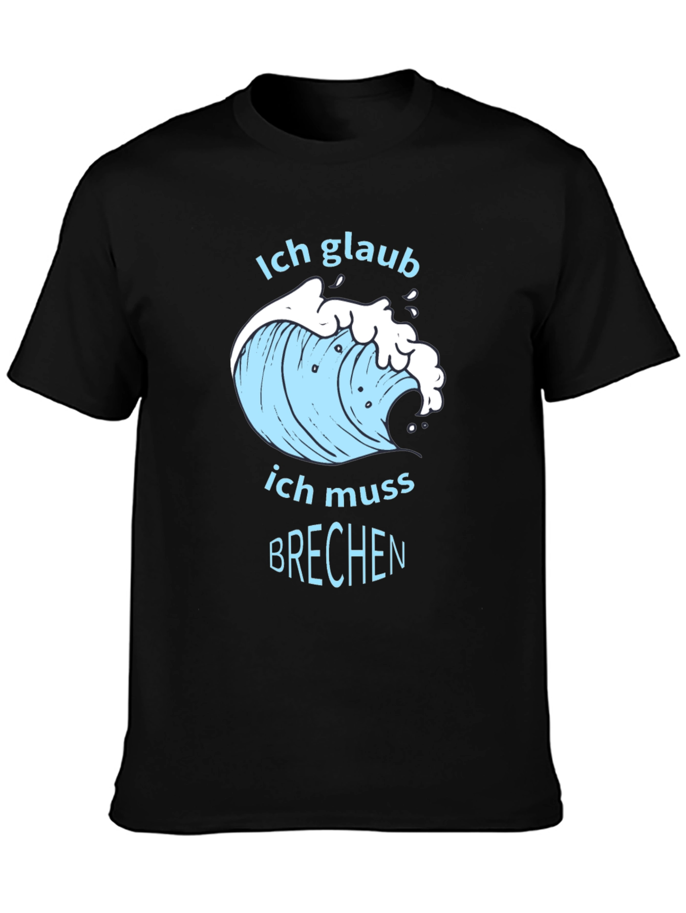 Black Ich Glaub Ich Muss Brechen T-Shirt - Black view 3