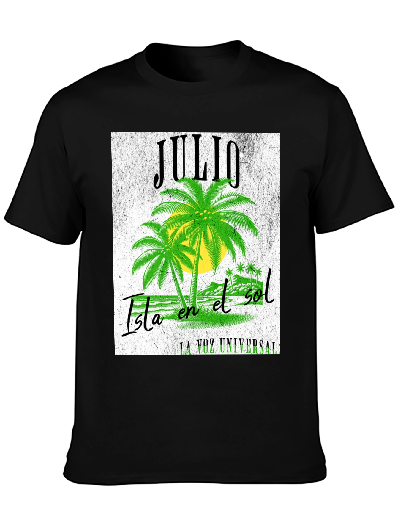 Black Julio Isla en el Sol T-Shirt - Black Cotton Tee view 3