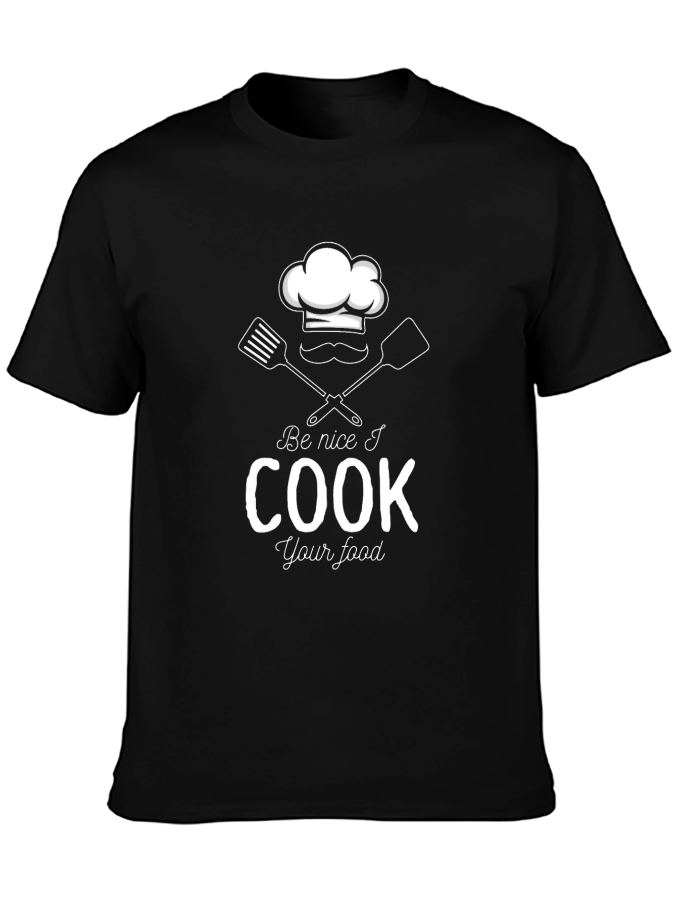 Black Funny Chef Cook Your Food T-Shirt view 3