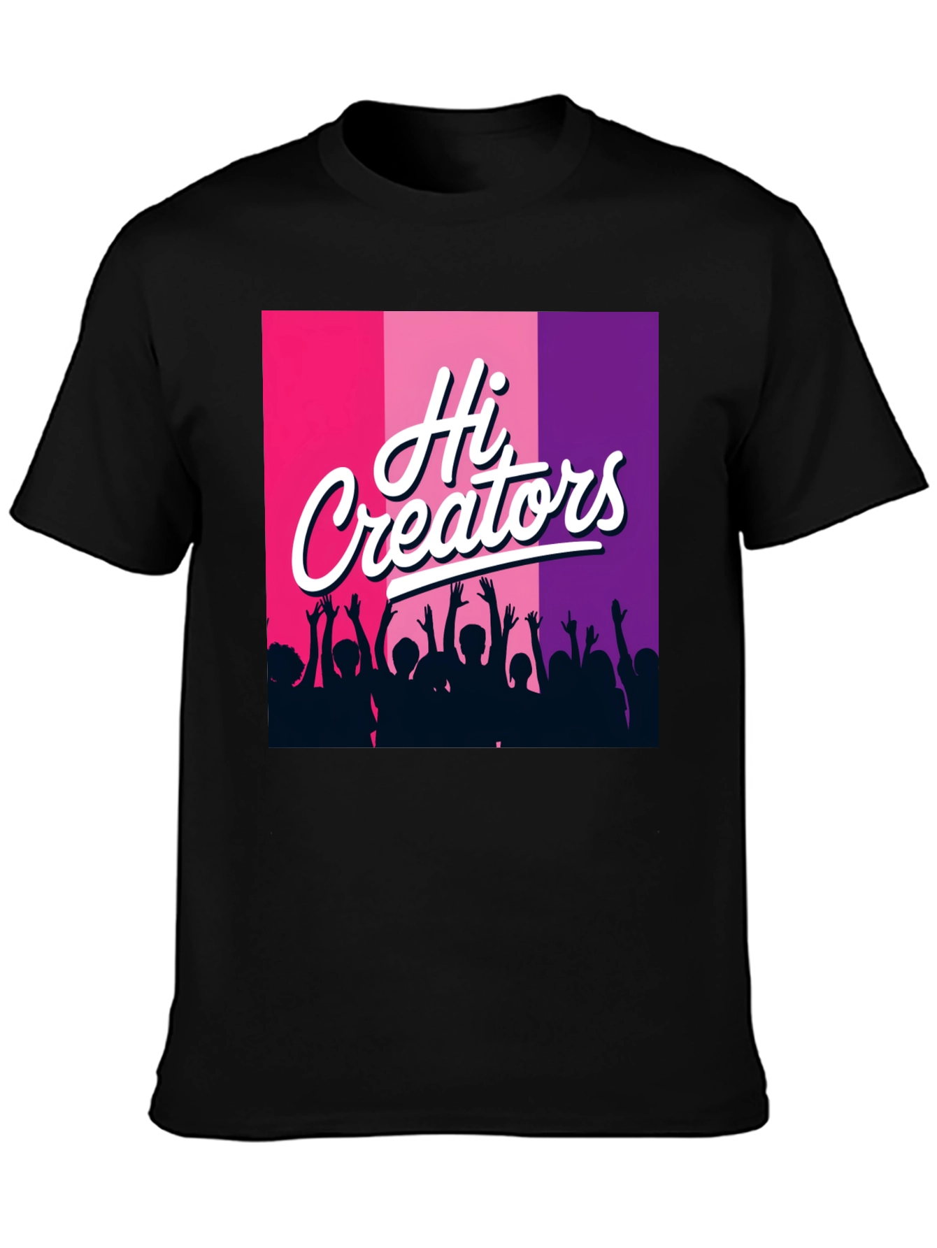 Black Hi Creators Graphic Tee - Black Cotton T-Shirt view 3