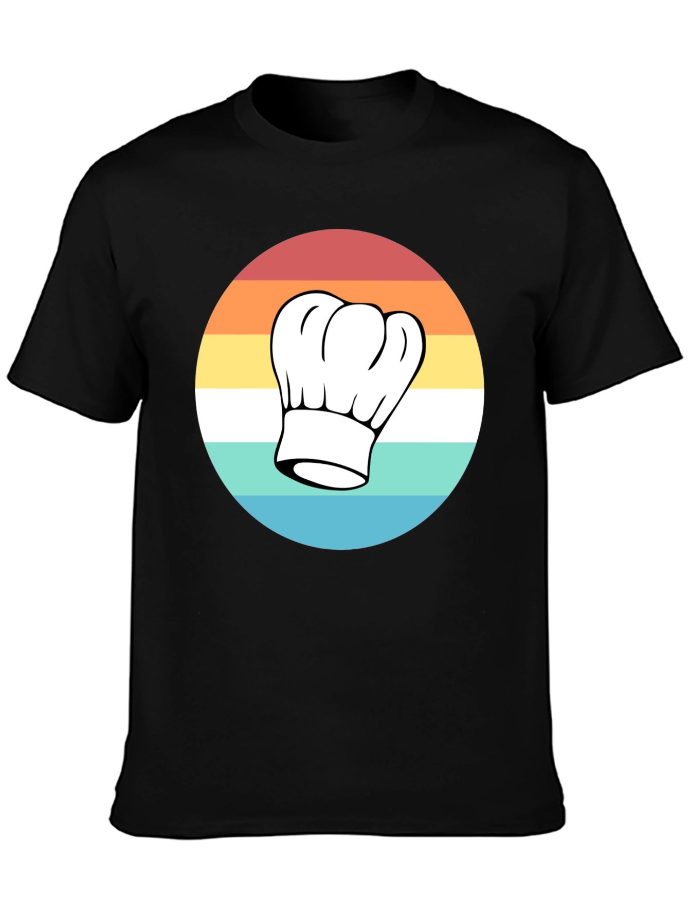 Black Retro Chef Hat T-Shirt - Classic Culinary Style view 3