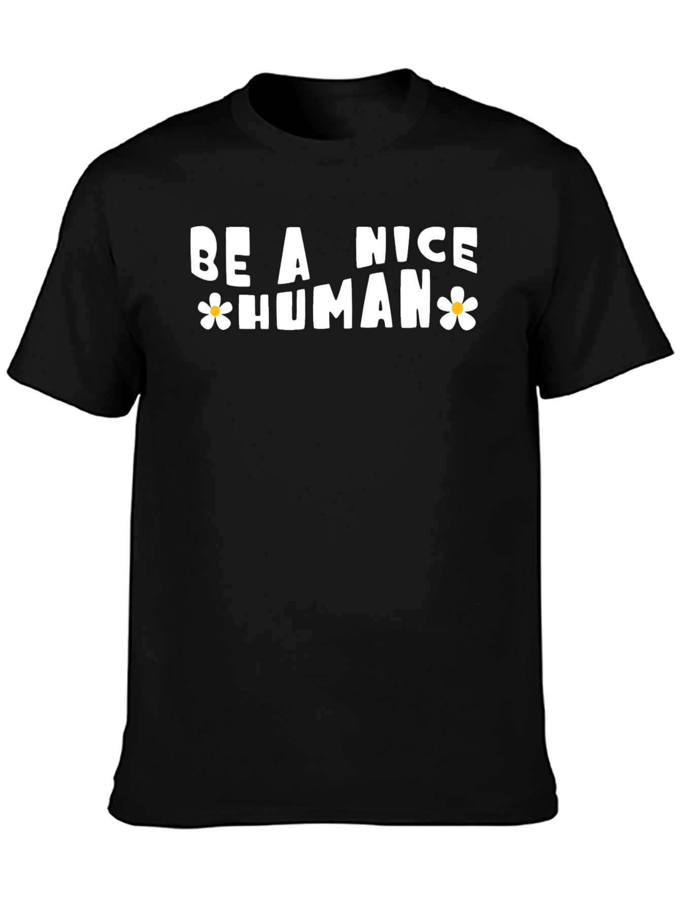 Black Be A Nice Human Graphic Tee - Casual Style view 3