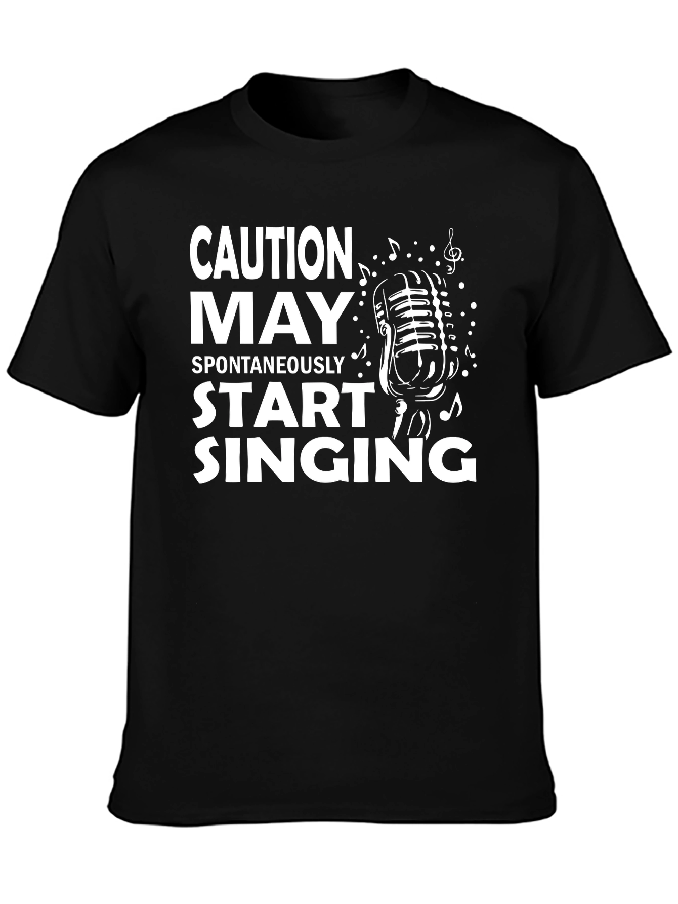 Black Caution May Spontaneously Start Singing T-Shirt view 3