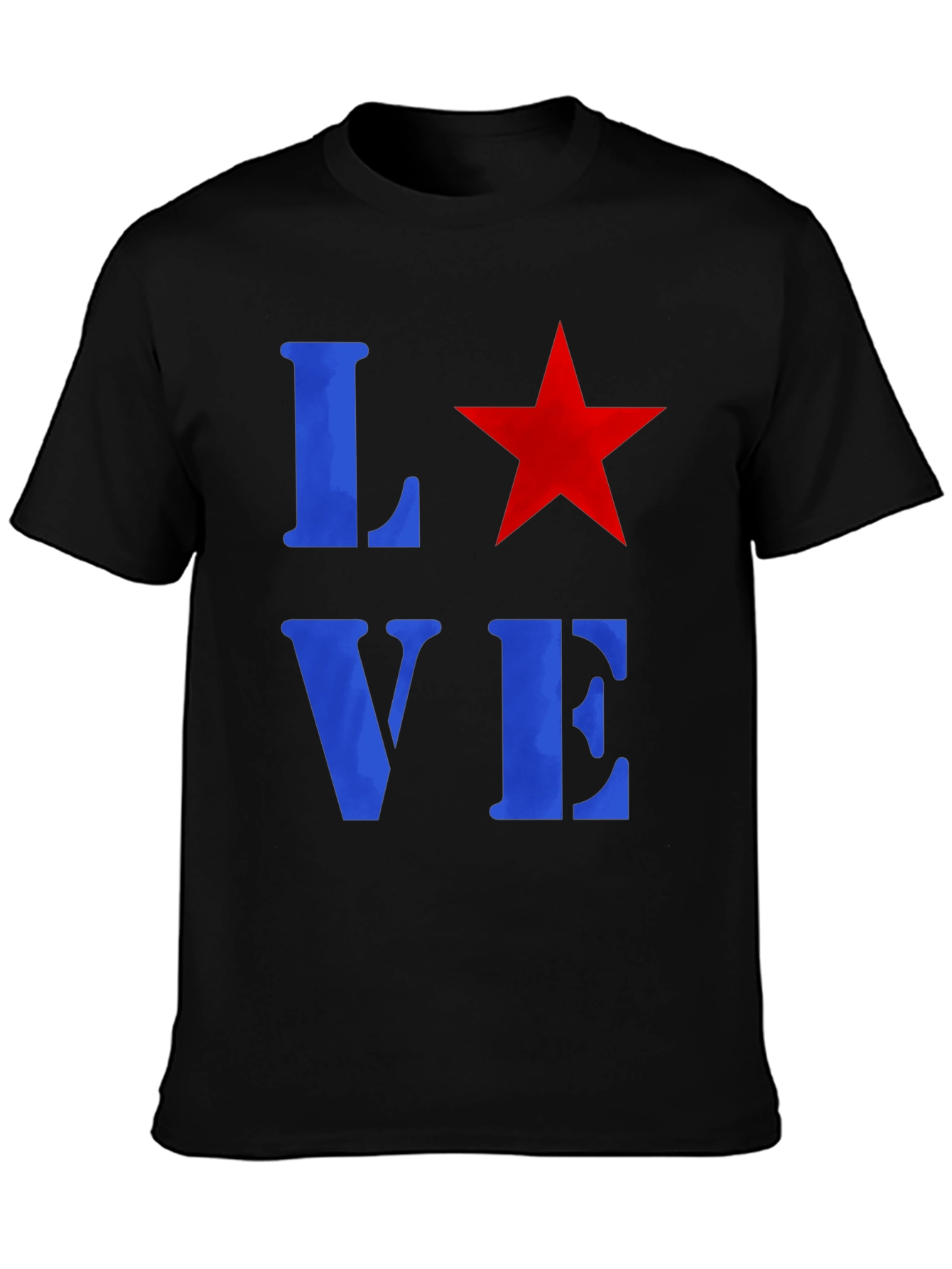Black Love Star Graphic Tee - Casual Unisex T-Shirt view 3