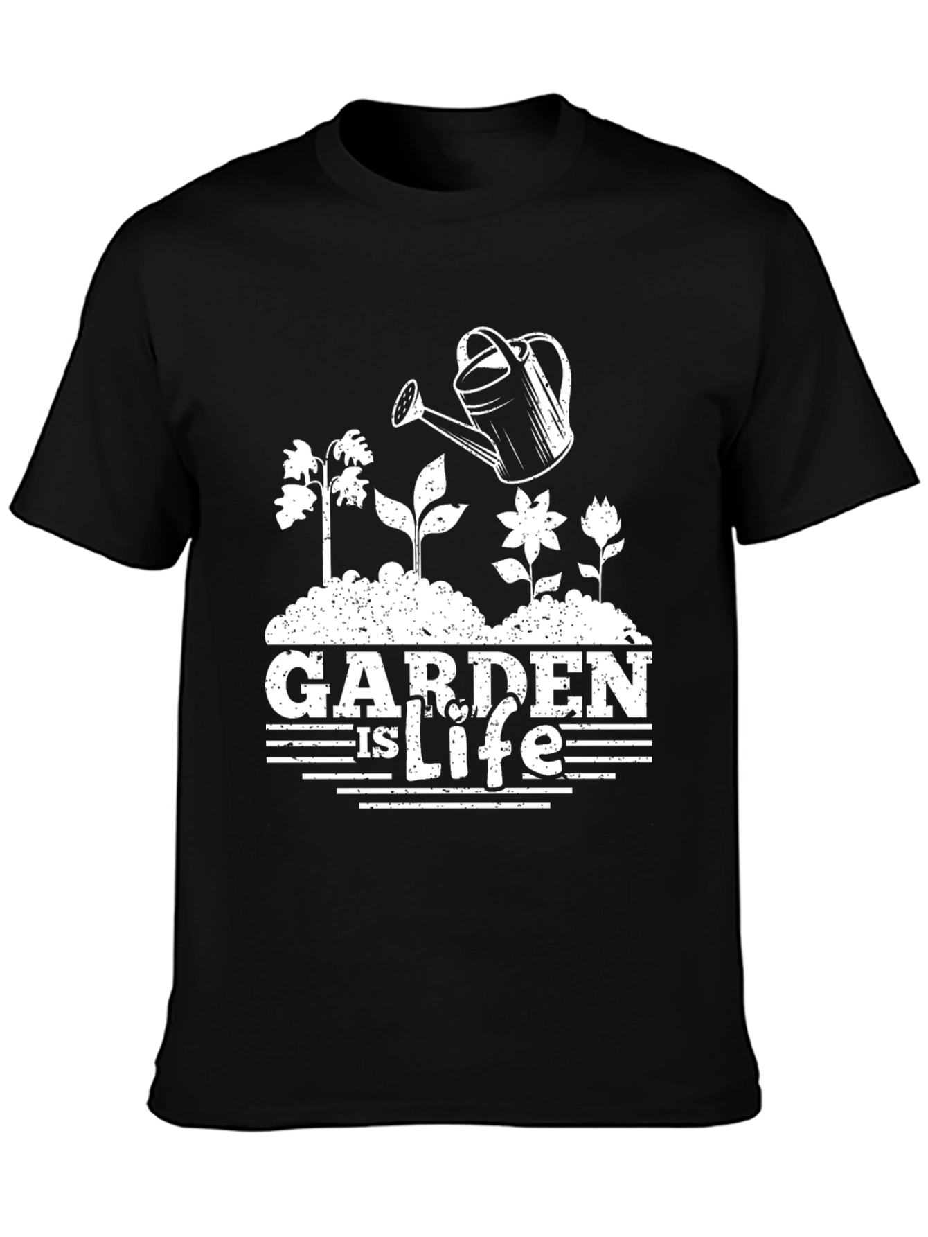 Black Garden is Life T-Shirt - Black Cotton Tee view 3