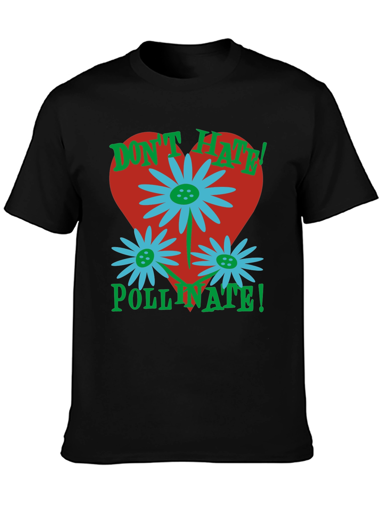 Black Don't Hate Pollinate T-Shirt view 3
