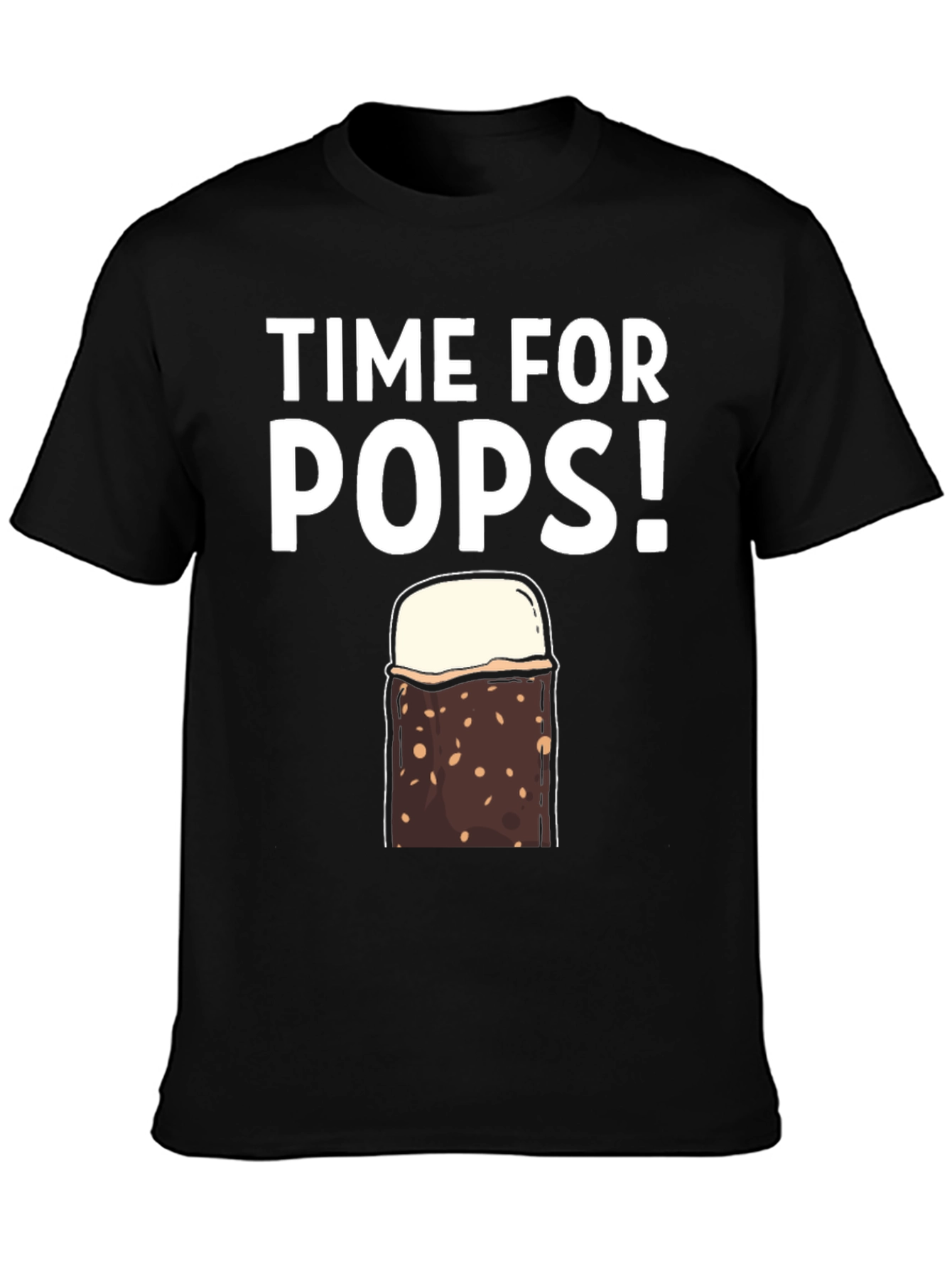 Black Time for Pops! T-Shirt - Ice Cream Treat view 3