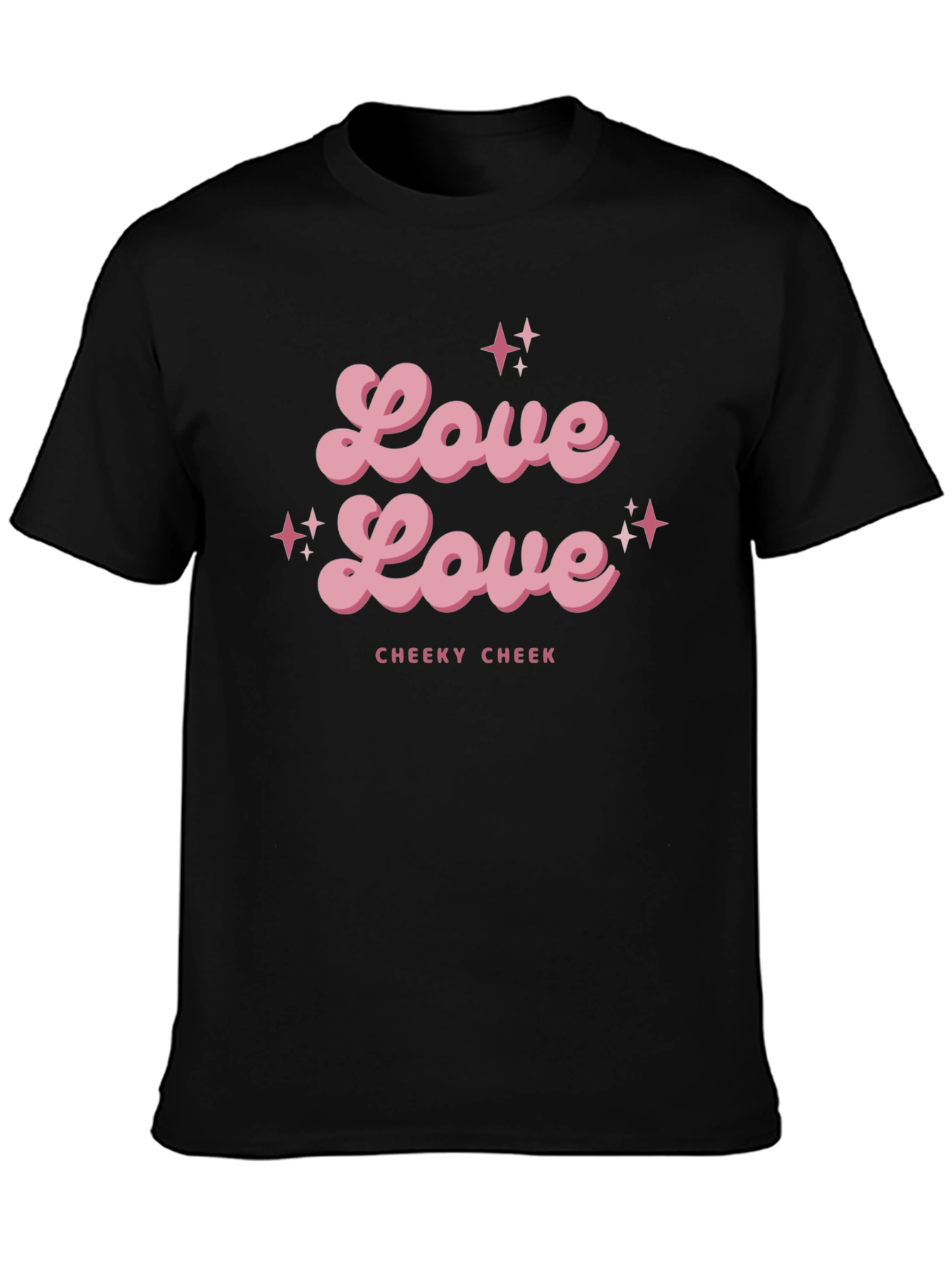 Black Love Love Graphic T-Shirt - Cheeky Cheek Design view 3