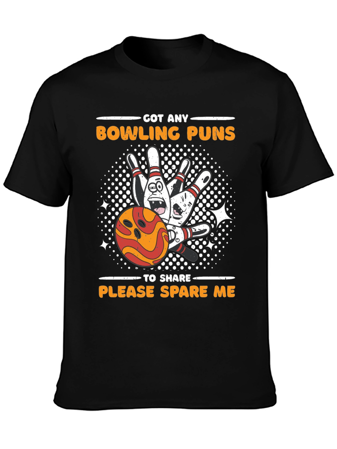 Black Bowling Pun T-Shirt view 3