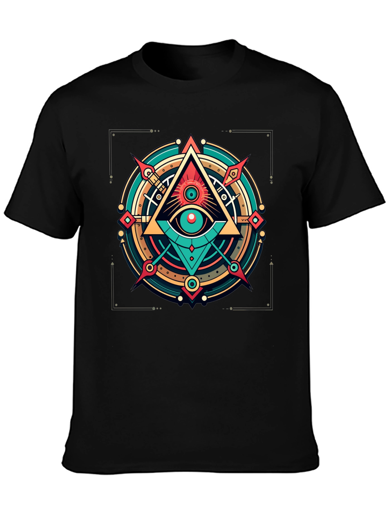 Black All Seeing Eye Graphic Tee - Modern Mystic Style view 3