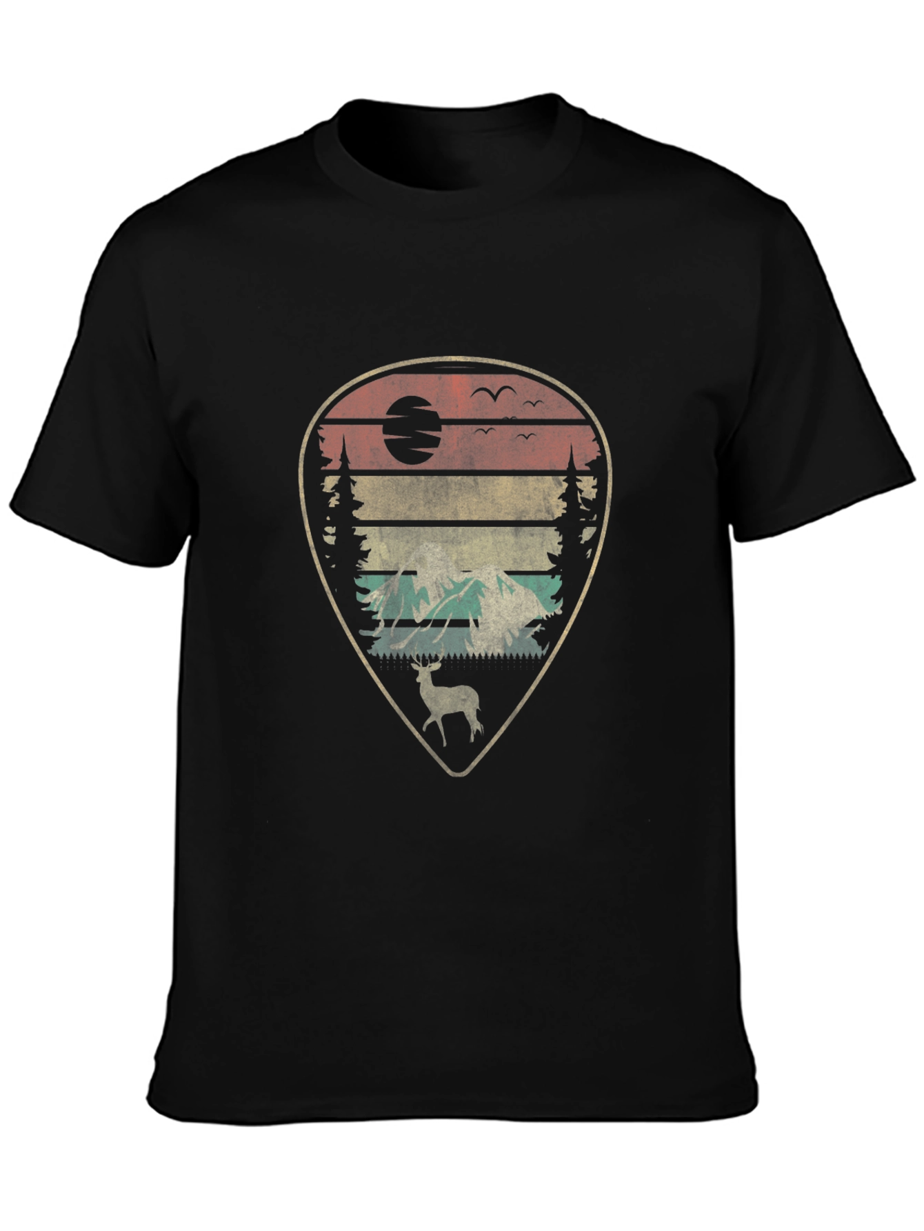 Black Vintage Outdoors Graphic T-Shirt view 3