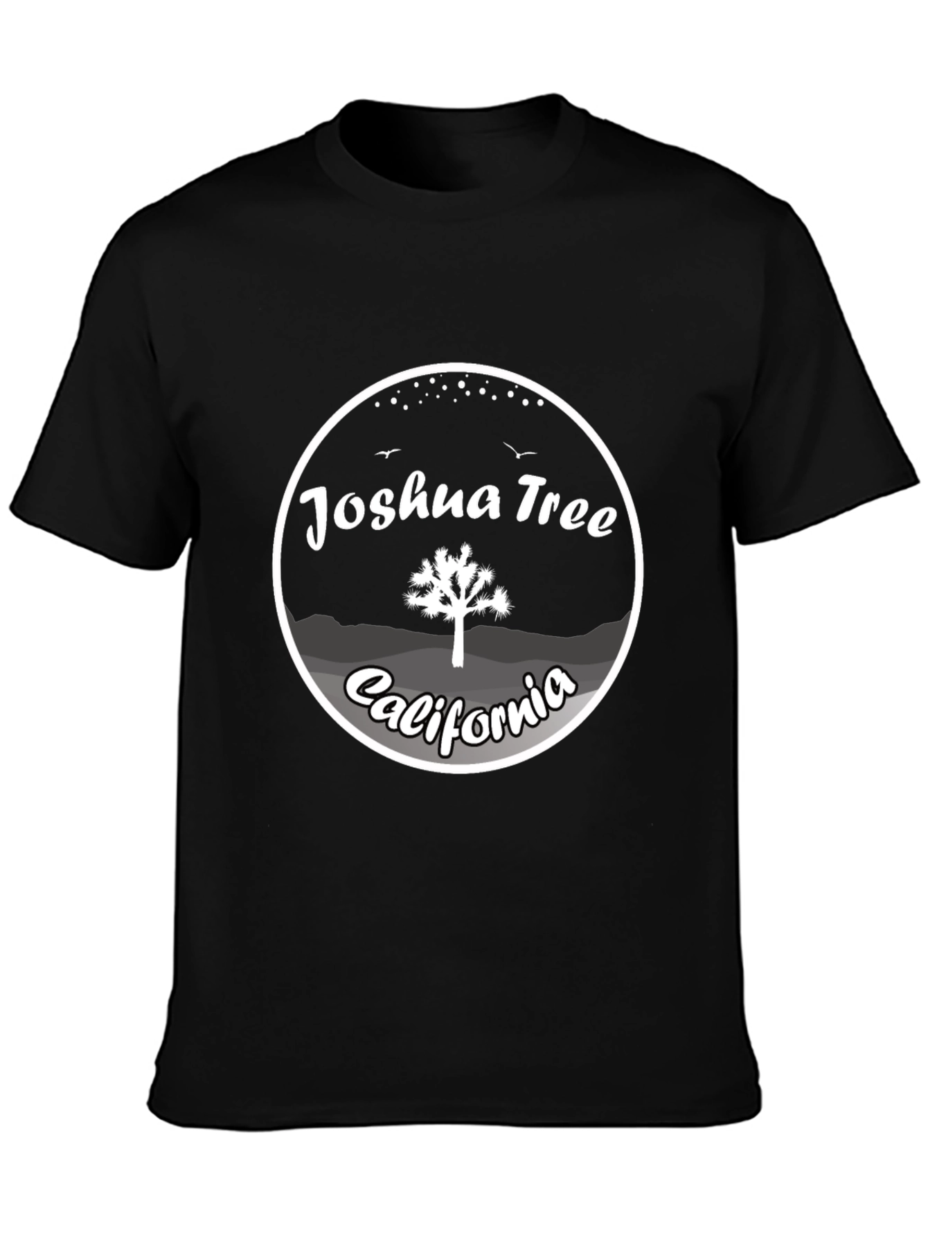 Black Joshua Tree California Graphic T-Shirt view 3