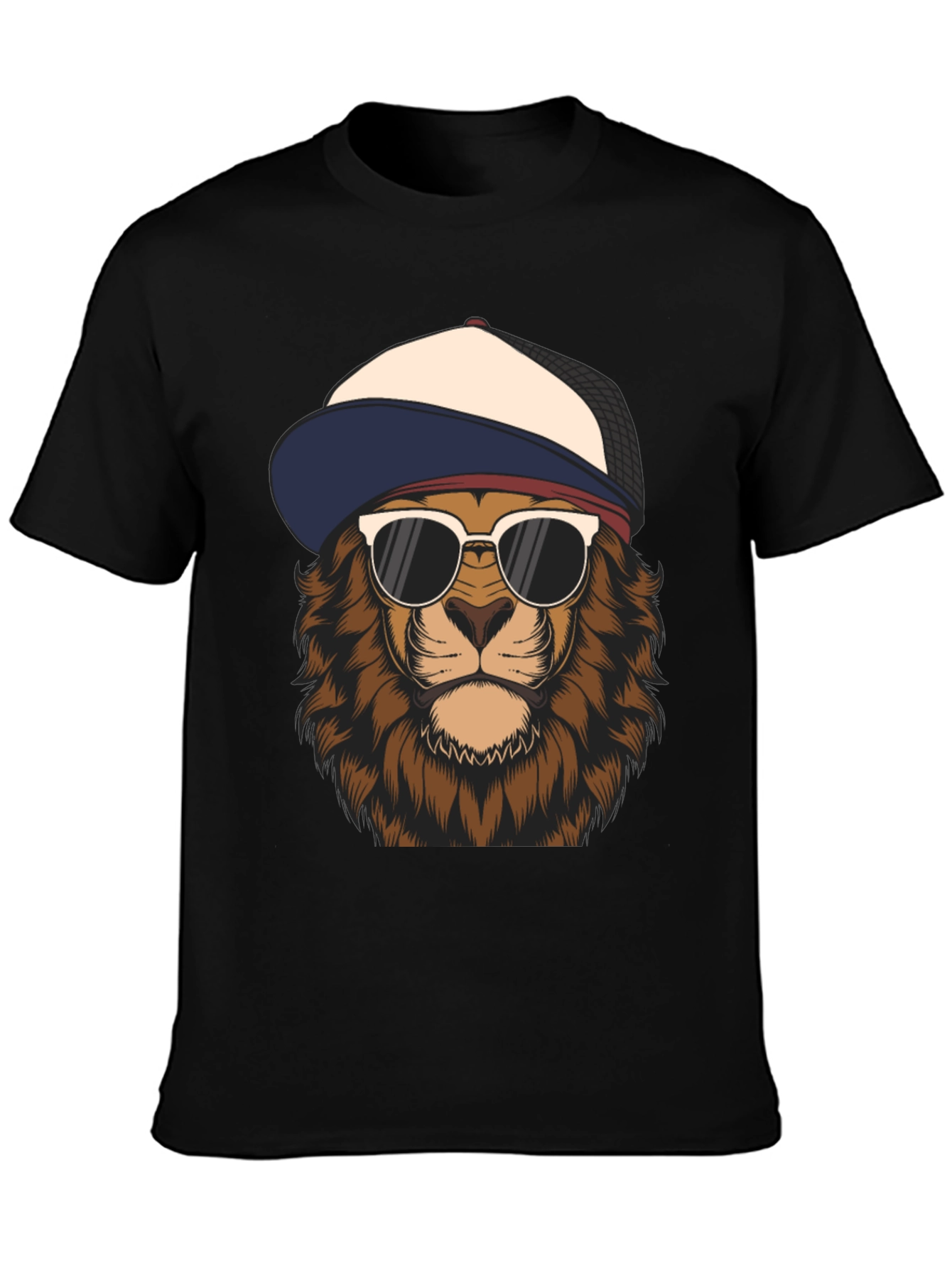 Black Cool Lion Graphic Tee - Trendy Urban Style view 3