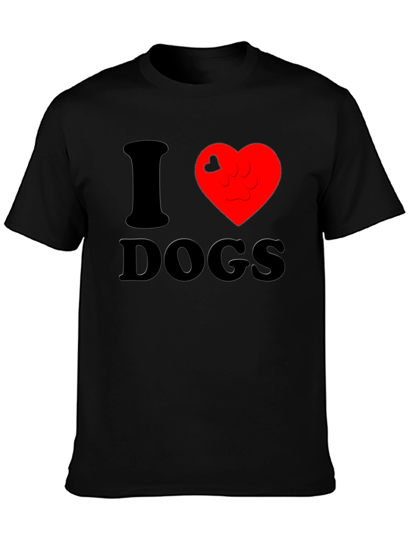 Black I Heart Dogs T-Shirt - Casual Comfort view 3