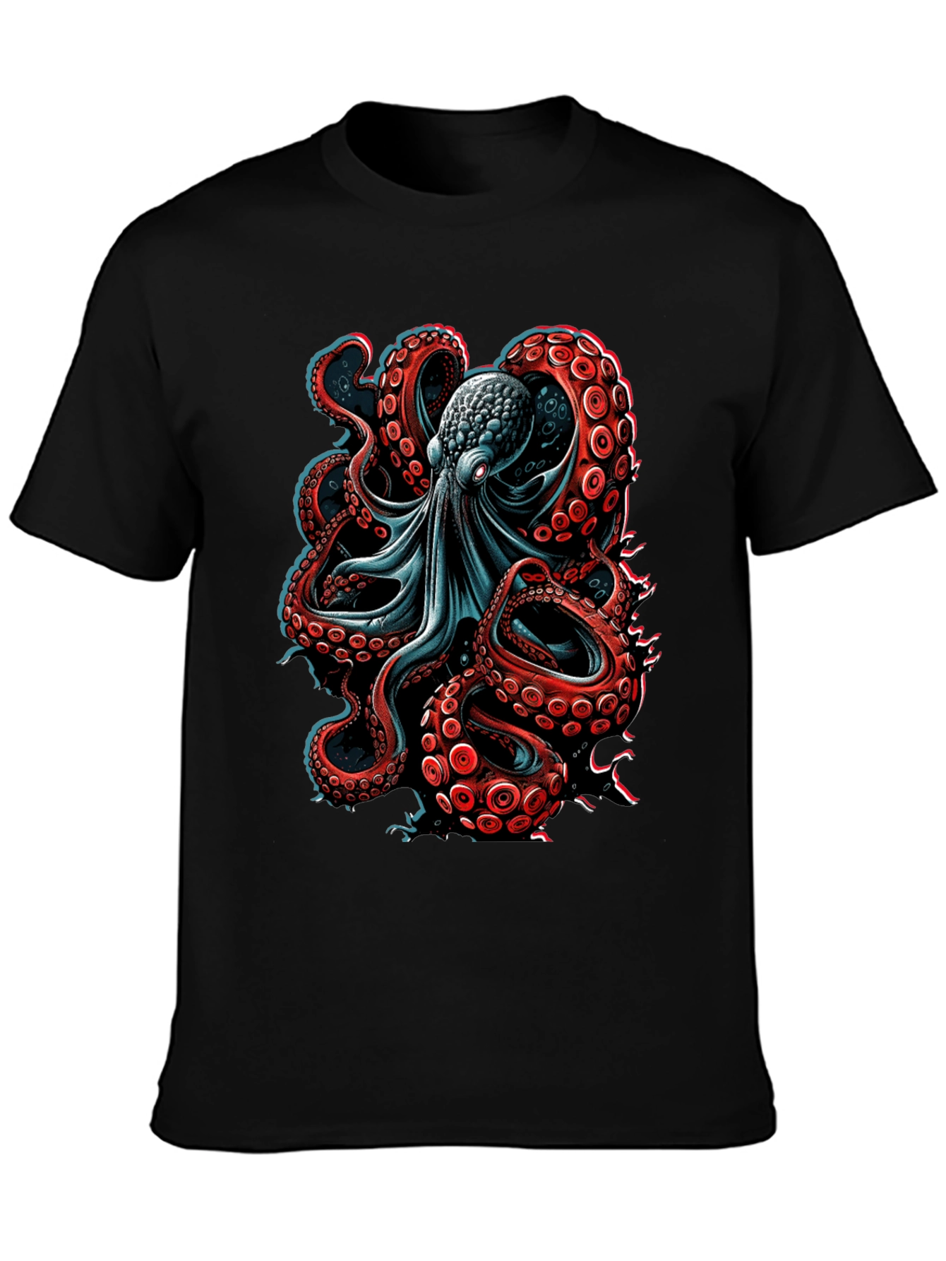 Black Octopus Graphic T-Shirt - Unique Design view 3