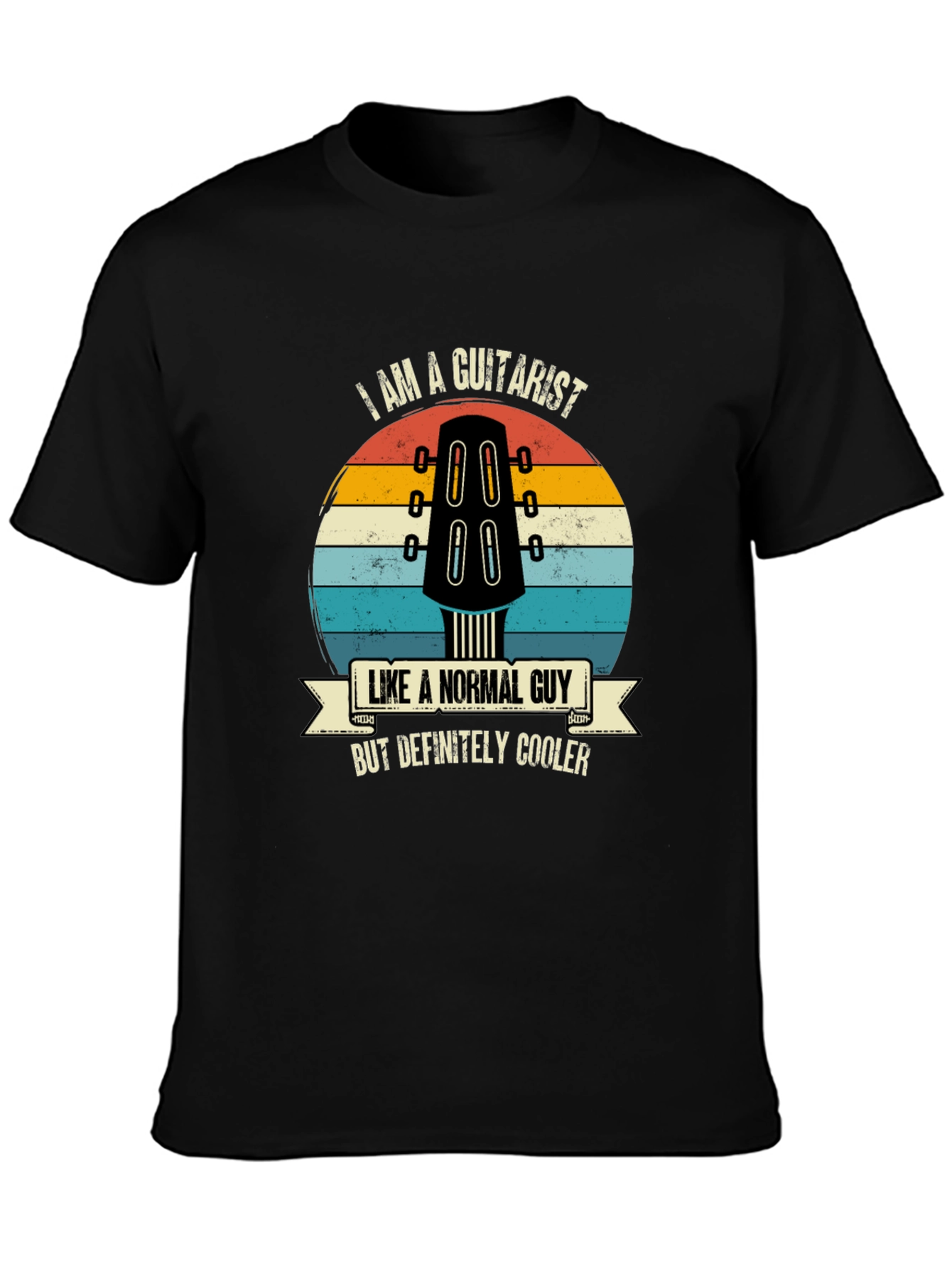 Black Guitarist T-Shirt: Like a Normal Guy, But Cooler! view 3